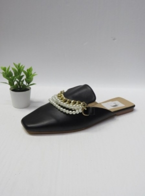 Klapki damskie na płaskim (36-41) G1608 BLACK