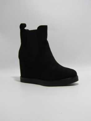 Botki damskie ocieplane na koturnie (36-41) 6308 BLACK