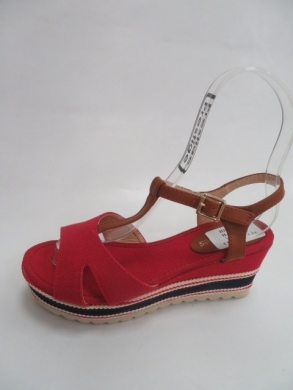 Sandały damskie na koturnie (36-41) H-38 RED