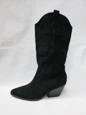 Kozaki damskie na obcasie (36-41) 7623 BLACK