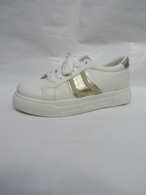 Buty sportowe damskie na płaskim (36-41) D2215 WHITE/GOLD