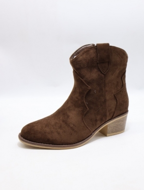 Botki damskie na obcasie (36-41) F020 BROWN