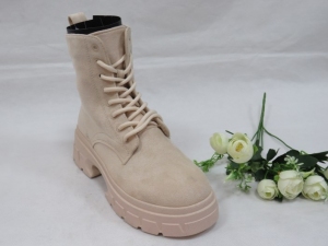 Botki damskie ocieplane na koturnie (36-41) VL191 BEIGE