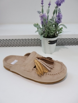 Klapki damskie na płaskim (36-41) 9775 KHAKI