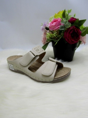 Klapki damskie na płaskim (36-42) K01-6 BEIGE