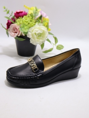 Półbuty damskie na koturnie (37-41) 4409 BLACK
