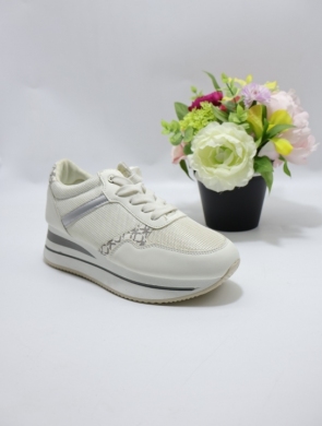 Buty sportowe damskie na płaskim (36-41) 19349 WHITE