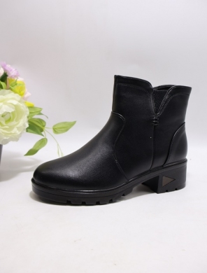 Botki damskie ocieplane na obcasie (37-42) 3109 BLACK