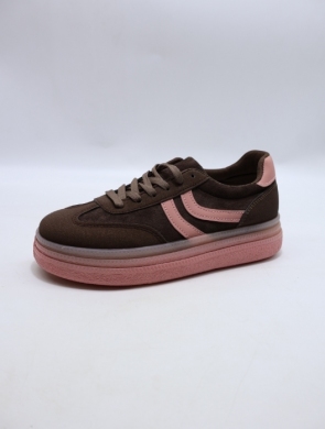 Buty sportowe damskie na płaskim (36-41) 8999 BROWN