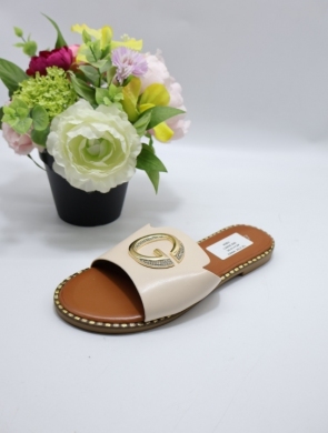 Klapki damskie na płaskim (36-41) L2858 BEIGE