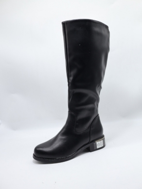 Kozaki damskie ocieplane na płaskim (36-41) H2420B BLACK