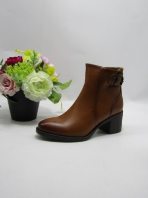 Botki damskie ocieplane na obcasie (36-41) 1356 BROWN