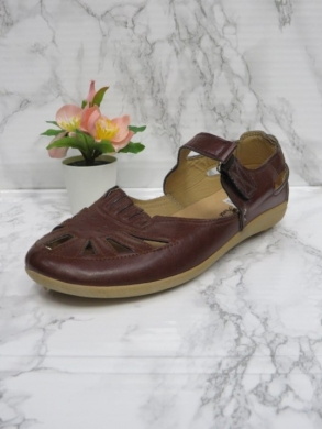 Sandały damskie na płaskim (37-43) V01 BROWN