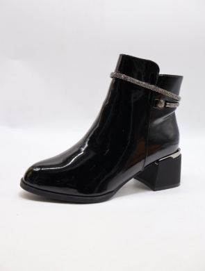 Botki damskie ocieplane na obcasie (36-41) X3703 BLACK