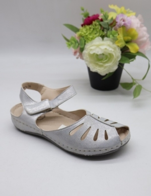 Sandały damskie na płaskim (36-41) 0676 SILVER