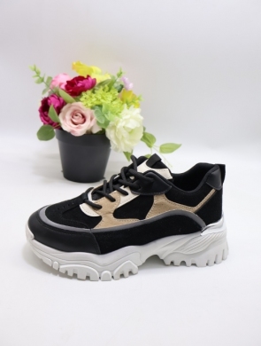 Buty sportowe damskie na płaskim (36-41) BK640 BL/CAMEL