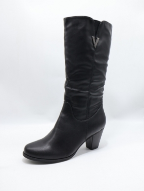 Kozaki damskie ocieplane na obcasie (36-41) 887-31 BLACK