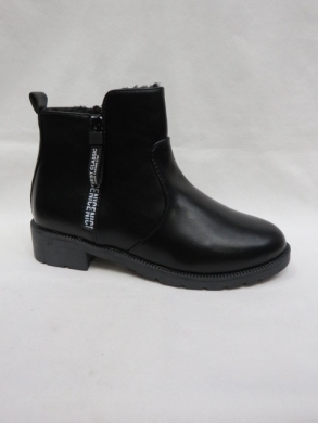 Botki damskie ocieplane na płaskim (36-41) JX379 BLACK