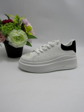 Buty sportowe damskie na płaskim (36-41) XLL-23171 WHITE/BLACK