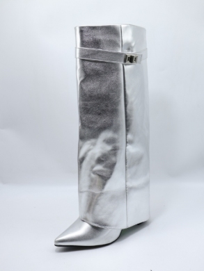 Kozaki damskie na obcasie (36-41) 8623A SILVER