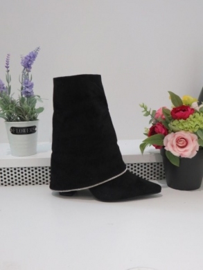Kozaki damskie na obcasie (36-41) 9508 BLACK