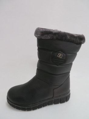 Kozaki damskie ocieplane na płaskim (36-41) J25-6 BLACK