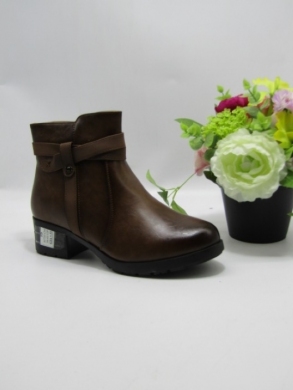 Botki damskie ocieplane na obcasie (36-41) 61733 CAMEL