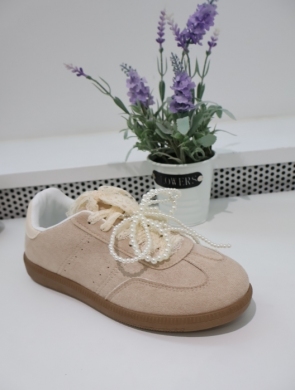 Buty sportowe damskie na płaskim (36-41) B6611 BEIGE