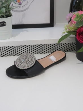 Klapki damskie na płaskim (36-41) BQB7667 BLACK