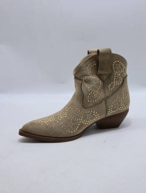 Botki damskie na obcasie (36-41) 7663 KHAKI