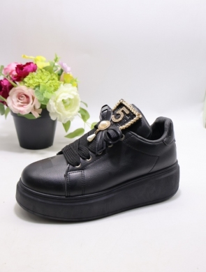 Buty sportowe damskie na płaskim (36-41) 6507 BLACK