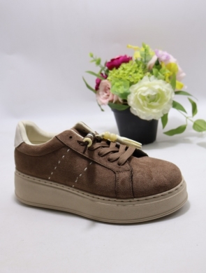 Buty sportowe damskie na płaskim (36-41) B2170 BROWN