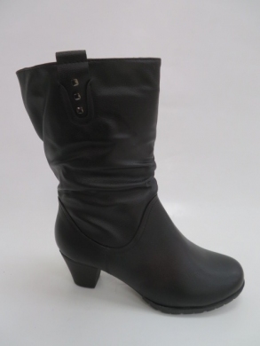 Kozaki damskie ocieplane na obcasie (39-41) 88177-71 BLACK