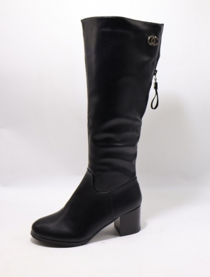 Kozaki damskie ocieplane na obcasie (36-41) SG503 BLACK