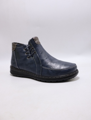 Botki damskie ocieplane na płaskim (36-42) 26321-226 BLUE/GREY