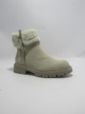 Botki damskie ocieplane na płaskim (36-41) F 6309 BEIGE