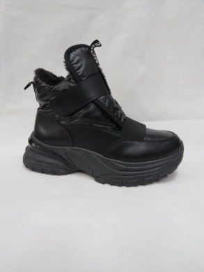 Botki damskie ocieplane na koturnie (36-41) 0-597 ALLBLACK