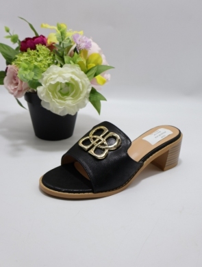 Klapki damskie na obcasie (36-41) 89222D BLACK
