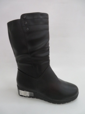 Kozaki damskie ocieplane na płaskim (39-43) D885-9 BLACK