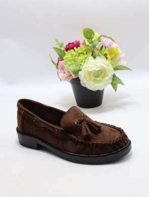 Mokasyny damskie na płaskim (36-41) 2-370 BROWN