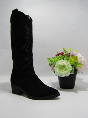 Kozaki damskie na obcasie (36-41) C23-01 BLACK