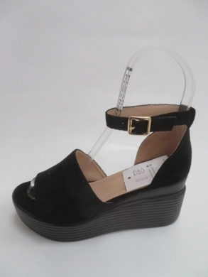 Sandały damskie na koturnie (36-41) 0-35 BLACK