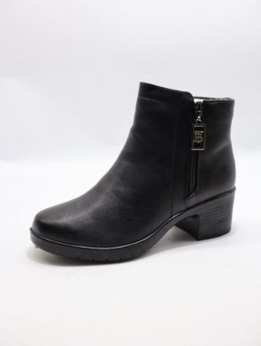 Botki damskie ocieplane na obcasie (36-42) 7112-21 BLACK