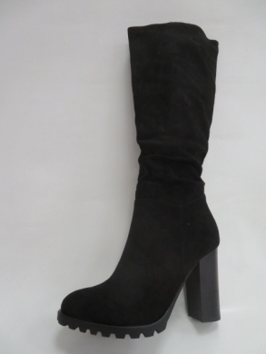 Kozaki damskie ocieplane na obcasie (36-41) F165 BLACK