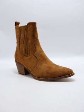 Botki damskie na obcasie (36-41) 7885 CAMEL