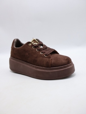 Buty sportowe damskie na płaskim (36-41) B319 BROWN