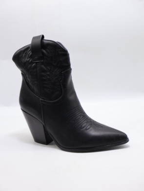 Botki damskie ocieplane na obcasie (36-41) FR767 BLACK