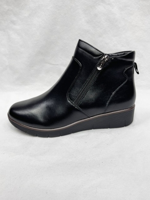 Botki damskie ocieplane na płaskim (36-41) 093 BLACK