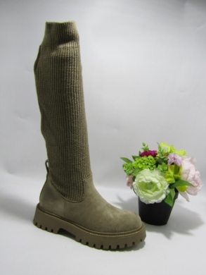 Kozaki damskie na płaskim (36-41) 9667A KHAKI