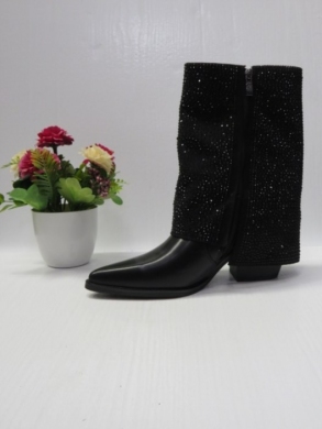 Botki damskie ocieplane na obcasie (36-41) 52011 BLACK
